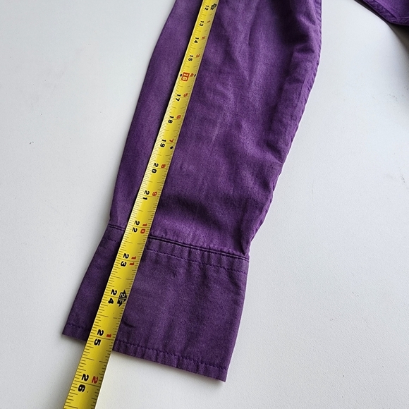 Twice Mens Long Sleeves Button Up Shirt Purple 100% Cotton Sz M - Picture 6 of 10